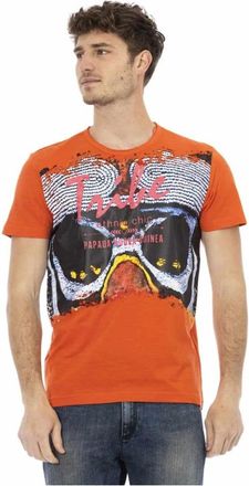 Trussardi Logo Patroon Katoenen T-shirt - Heren - T-shirts - Oranje - L - Katoen - Tops