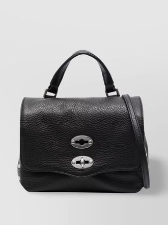 Zanellato calf leather textured shoulder bag
