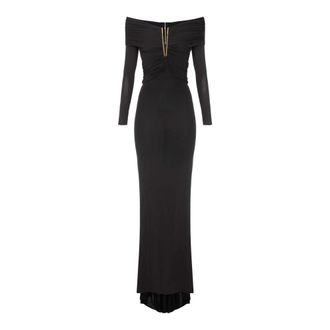 Elisabetta Franchi Red Carpet Jurk - Dames - Jurken - Zwart - Maat: S Leer