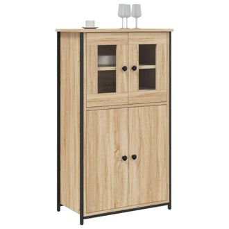 Berkfield Home Highboard Sonoma Oak 62x32x106.5 cm Engineered Wood in Light Oak