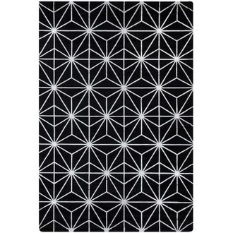 Beliani Tappeto a pelo corto nero/argento 140 x 200 cm Sibel