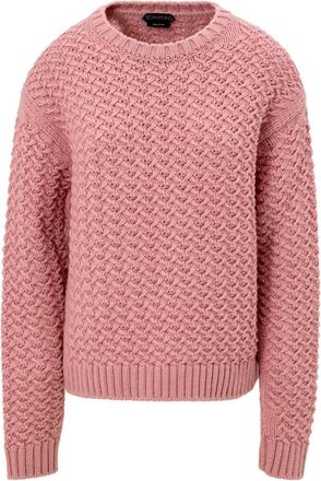Tom Ford Truien & Vesten, Dames, Roze, S, Wol, Roze wollen trui met ronde hals