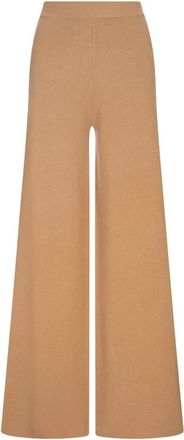 Max Mara Wijde Broek - Dames - Wijde Broeken - Bruin - S - Wol - Broeken