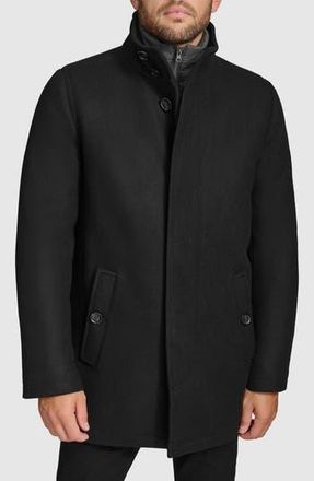 Andrew Marc Wool Blend Twill Car Coat in Black at Nordstrom Rack, Size Small