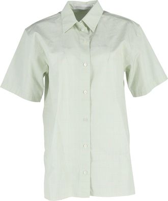 Victoria Beckham Check Print Shirt in Green Cotton