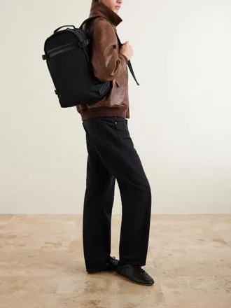 Saint Laurent Leather-Trimmed Shell Backpack