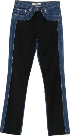 Lutz Huelle Straight jeans met denim vlakken - Blauw