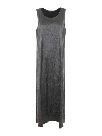 Maria Calderara Crinkled faux leather long dress