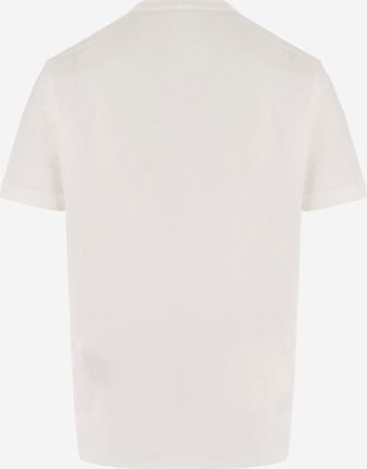 Giorgio Armani Logo-Embroidered Cotton T-Shirt - White