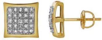 LuvMyJewelry Solene 10K Yellow Gold Diamond Unisex Earrings - 0.19 Cts at Nordstrom