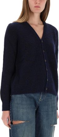 Maison Margiela Virgin Wool Cardigan - Blue