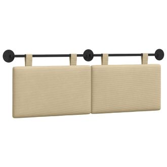 vidaXL Cabecero Colgante Verde Claro Gris Tela De Pana Vidaxl