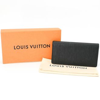Louis Vuitton Epi Black Noir Epi Leather Long Wallet (Bi-Fold) (Pre-Owned)