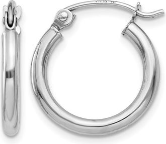 Diamond2Deal 14k Gold Polished 2x15mm Polished Hoop Earrings