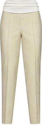 The Attico Slim-fit broek - Dames - Broeken - Beige - Maat: M Zijde