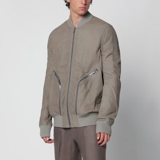 Rick Owens Pearl grey Heizer Flight jacket in leather