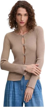 Guess Eden Cardigan - Dames - Vesten - Bruin - M - Pailletten - Truien & Vesten