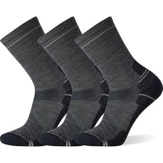 Smartwool 3-Pack Hike Light Cushion Crew Socks in Hike Medium Gray at Nordstrom, Size X-Large