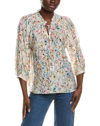 Vince Camuto Print Peasant Blouse