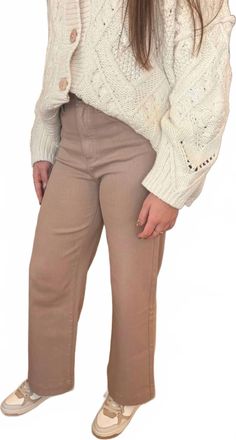 Paige Womens Anessa Wide Leg Pants In French Latte