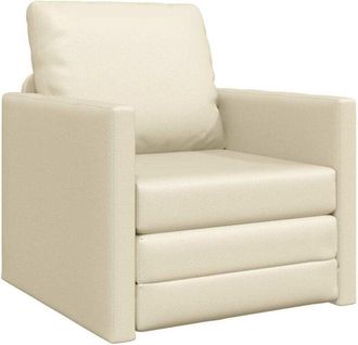 vidaXL Sof&aacute; Cama De Suelo Crema 74 X 77 X 81 Cm Cuero Sint&eacute;tico Vidaxl