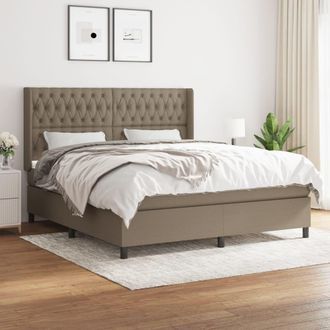 vidaXL Vidaxl - Cama Box Spring Con Colch&oacute;n Tela Gris Taupe 180x200 Cm