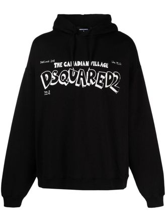 Dsquared2 Hoodie met logoprint - Zwart