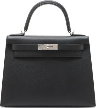 Herm&egrave;s Borsa a tracolla Kelly II Sellier 28 in pelle Epsom 2025 - Nero