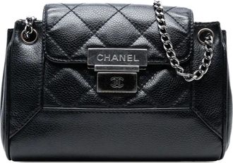 Chanel 2003-2004 Mini Quilted Caviar Accordion Flap shoulder bag - Zwart