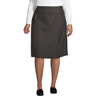 Lands End School Uniform Solid A-line Skirt Below the Knee in Gray at Nordstrom, Size 24W