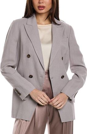 Brunello Cucinelli Faded Lilac Double-Breasted Blazer, Brand Size 42 (US Size 8)