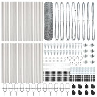 Berkfield Home Hexagon Fence 0.8x100 m Galvanised Steel in Silver