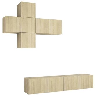 vidaXL Juego De Muebles De Sal&oacute;n 7 Piezas Roble Sonoma Vidaxl