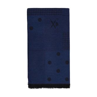Hackett Patchwork Logo Sjaal - unisex - Accessoires - Blauw - Maat: ONE Size