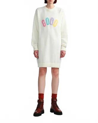 Ireneisgood Graphic Sweater Dress In White
