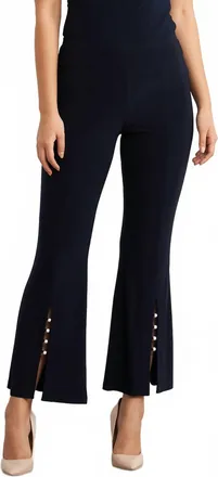 Joseph Ribkoff Front Slit Flare Pant In Midnight Blue