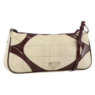 Prada Pre-owned Shoulder Bags, female, White, Size: ONE SIZE Pre-owned Vintage Nylon Shoulder Bag