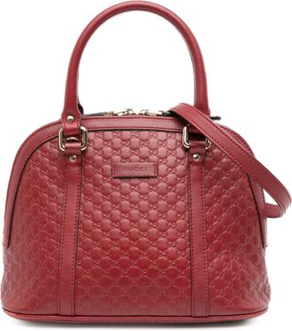 Gucci Pre-owned Womens Guccissima Boston Satchel - Dark Red Leather - One Size
