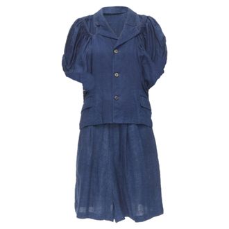 Comme Des Gar&ccedil;ons Comme des Garcons linen ruched sleeve cut out top set