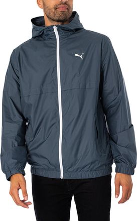 Puma Mens Solid Windbreaker Jacket, Grey, XL