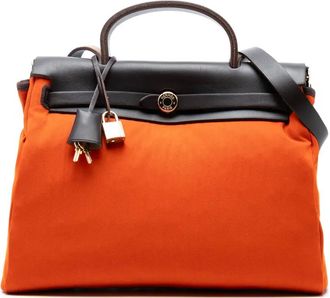 Hermès 1999 Toile Herbag Zip 31 satchel - Bruin