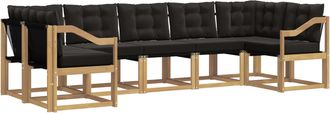 vidaXL Conjunto De Sof&aacute;s De Exterior 7 Uds. Blanco Y Negro Vidaxl