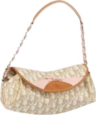 Dior Pre-owned Plastic Schoudertas - Dames - Vintage Schoudertas - Beige - ONE Size - Leer - Vintage