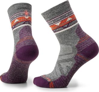 Smartwool Hike LT Cushion Zig Zag Valley Mid Crew Wandersocken f&uuml;r Damen | braun
