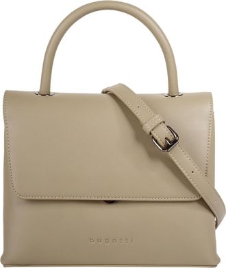 Bugatti Henkeltasche BUGATTI ILVA, Damen, Gr. B/H/T: 23cm x 18cm x 9cm onesize, beige, Kunstfaser, leicht gl&auml;nzend, unifarben, Taschen Henkeltasche