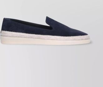 Prada suede loafers with espadrille sole and round toe