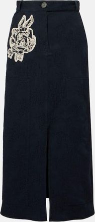 Erdem Gonna midi in jacquard di misto cotone