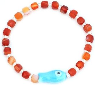 Panacea Fish Beaded Stretch Bracelet in Orange at Nordstrom
