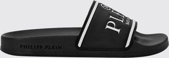 Philipp Plein Ciabatte slide da mare in gomma con logo maxi stampato