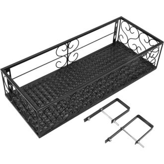 OEM Soporte Para Macetas De Balc&oacute;n, Estante Decorativo De Hierro Reforzado Para Barandilla De Patio Con Dispositivos De Sujeci&oacute;n, Cesta Colgante De Hierro